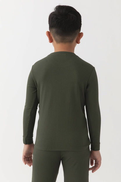 Children's Bamboo Waffle Knit Base Layer Long Sleeve - Last Chance