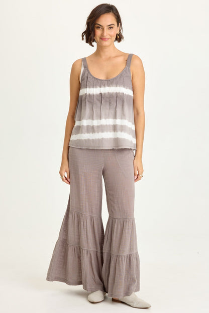 Lando Gauze Tiered-Bottom Pant