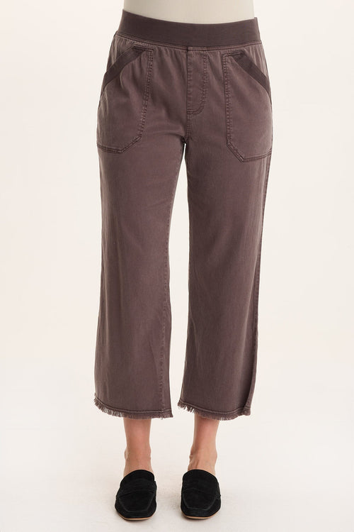 Daga Tencel Flared Leg Pull-On Crop Pant