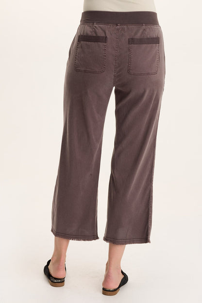 Daga Tencel Flared Leg Pull-On Crop Pant