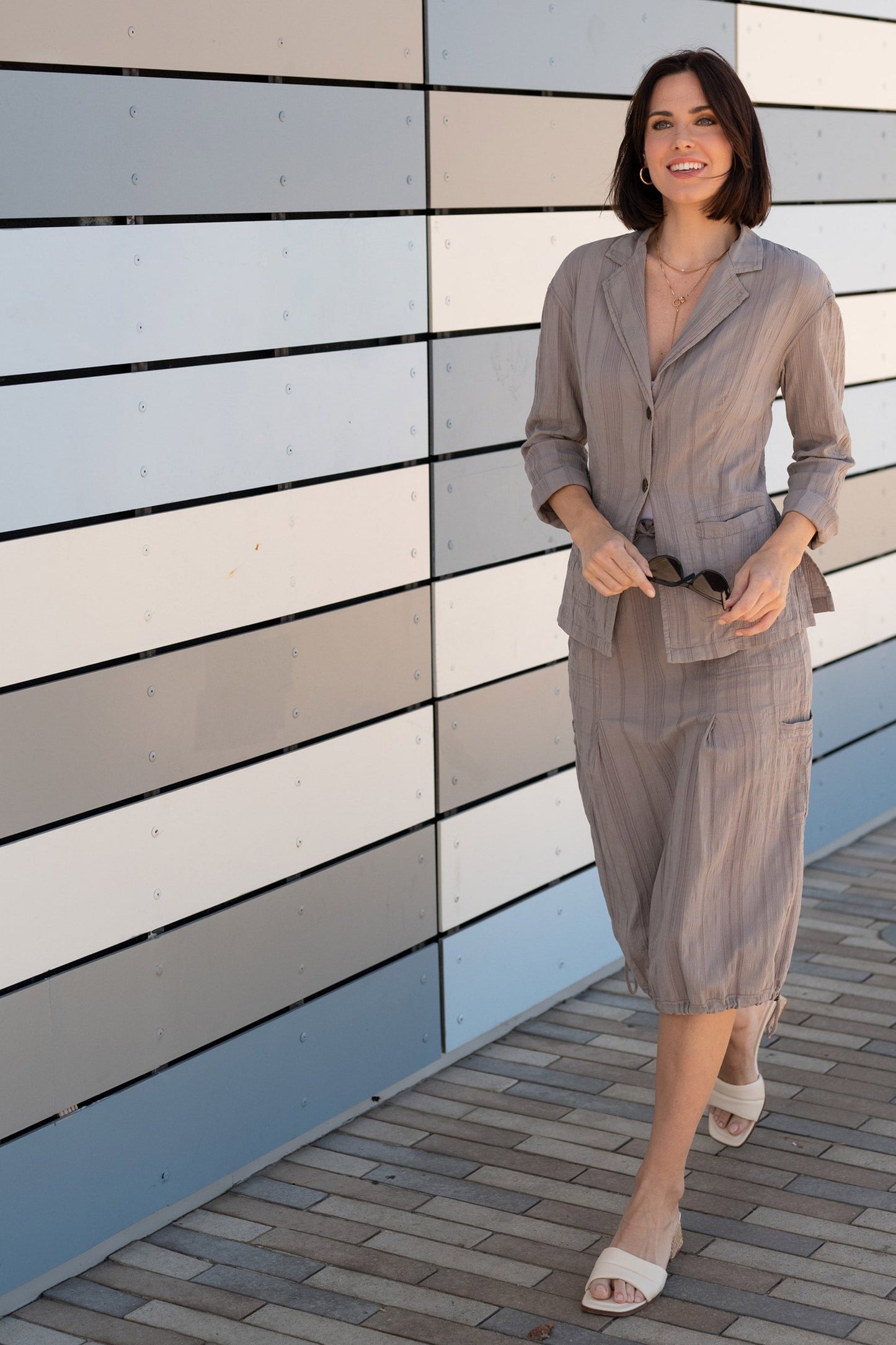 Aracelle Textured Gauze Cargo Bubble Hem Skirt