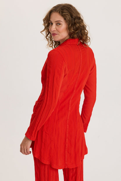 Barron Textured Stripe Long Blazer