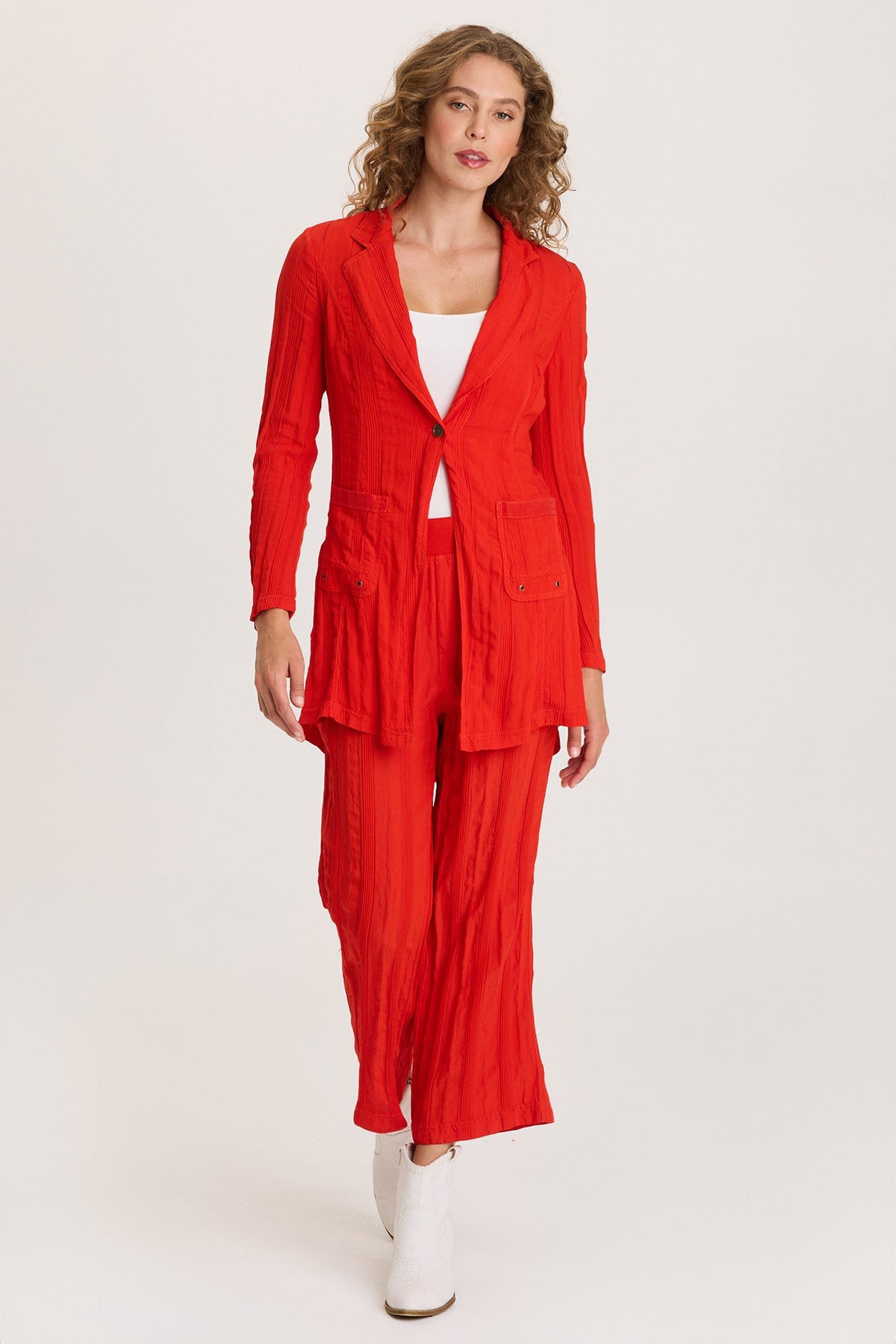 Carruth Textured Stripe Flared Leg Crop