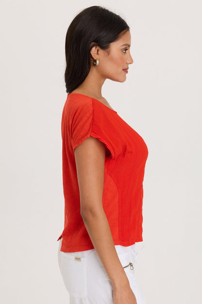 Adgar Textured Stripe/Jersey Tee
