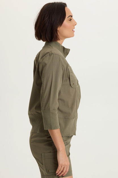 Kevone Poplin Bomber Jacket