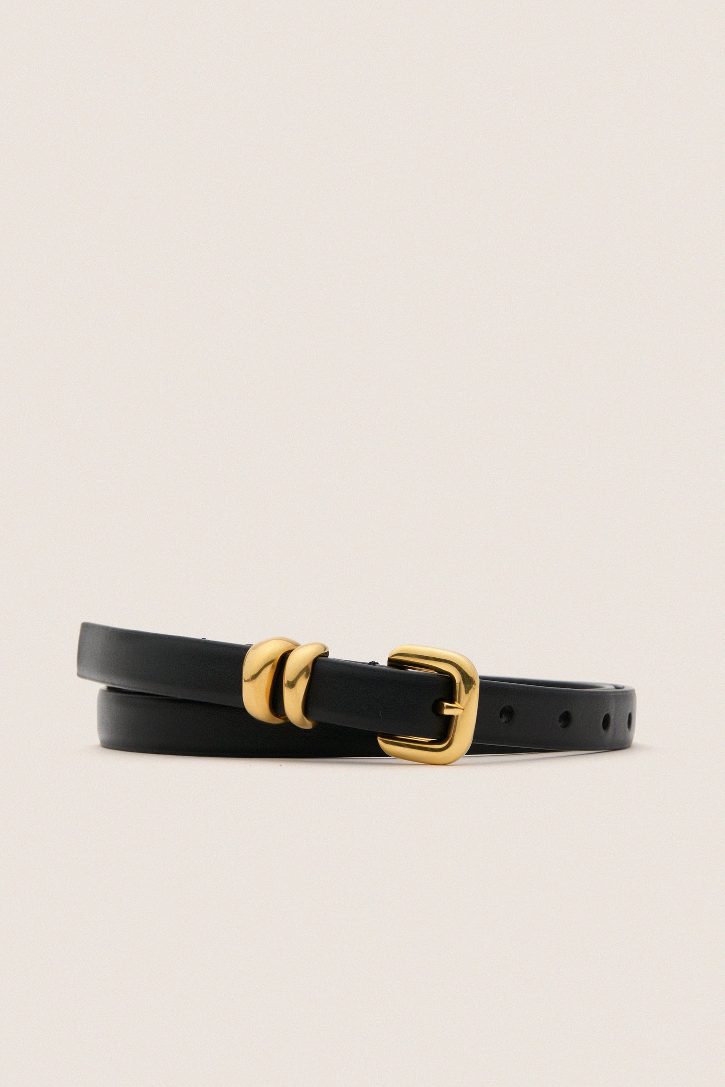 Black Hip to Waist Skinny Belt