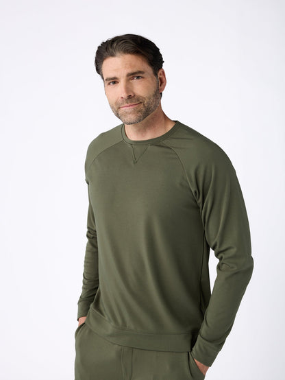 Men's Brushed Bamboo Pullover Crew - Last Chance