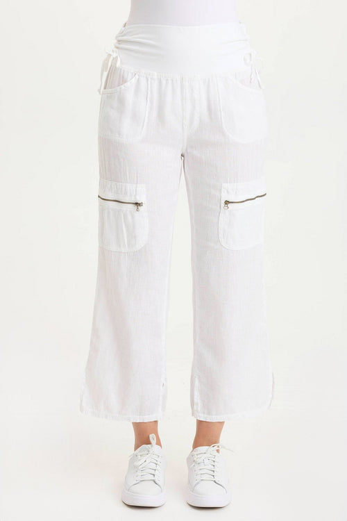 Amica High Waist Linen Cargo Pant