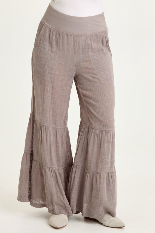 Lando Gauze Tiered-Bottom Pant