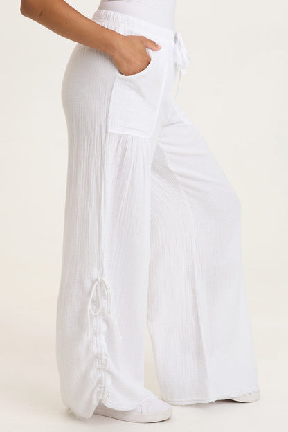 Muriel Gauze Wide-Leg Pant