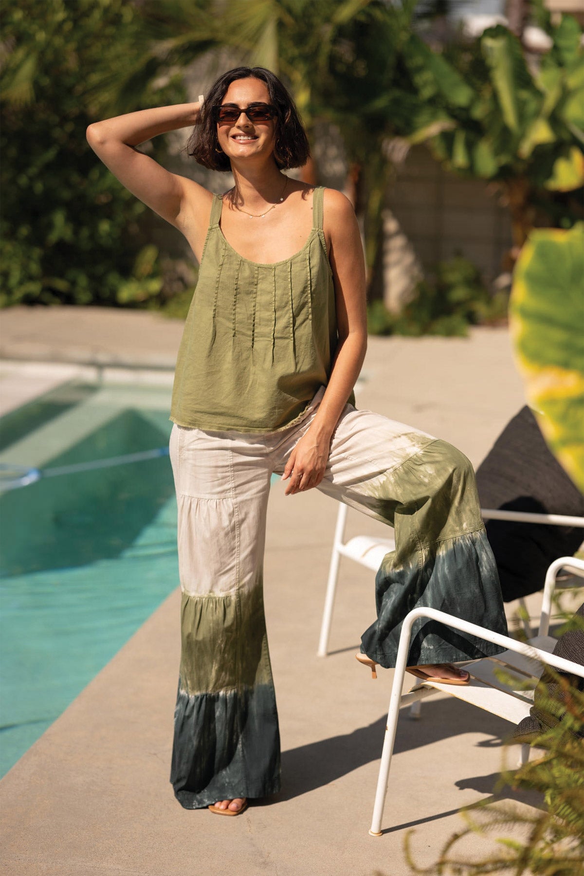 Tiered Wide Leg Pant