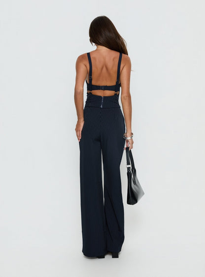 Briana Set Navy Pinstripe Petite