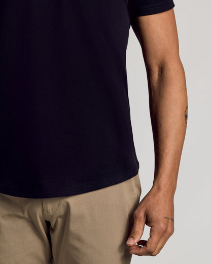 Black Curved Hem Classic Crew Neck 6-Pack