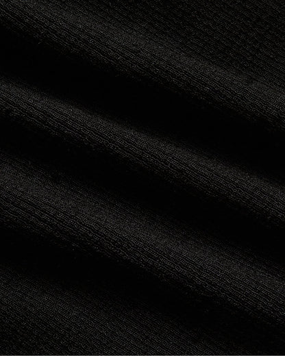 Womens Black Ribbed U-Neck Tee