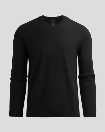 Black Dressy V-Neck Sweater