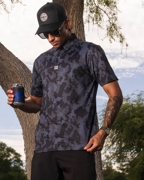 Black Camo Party Polo