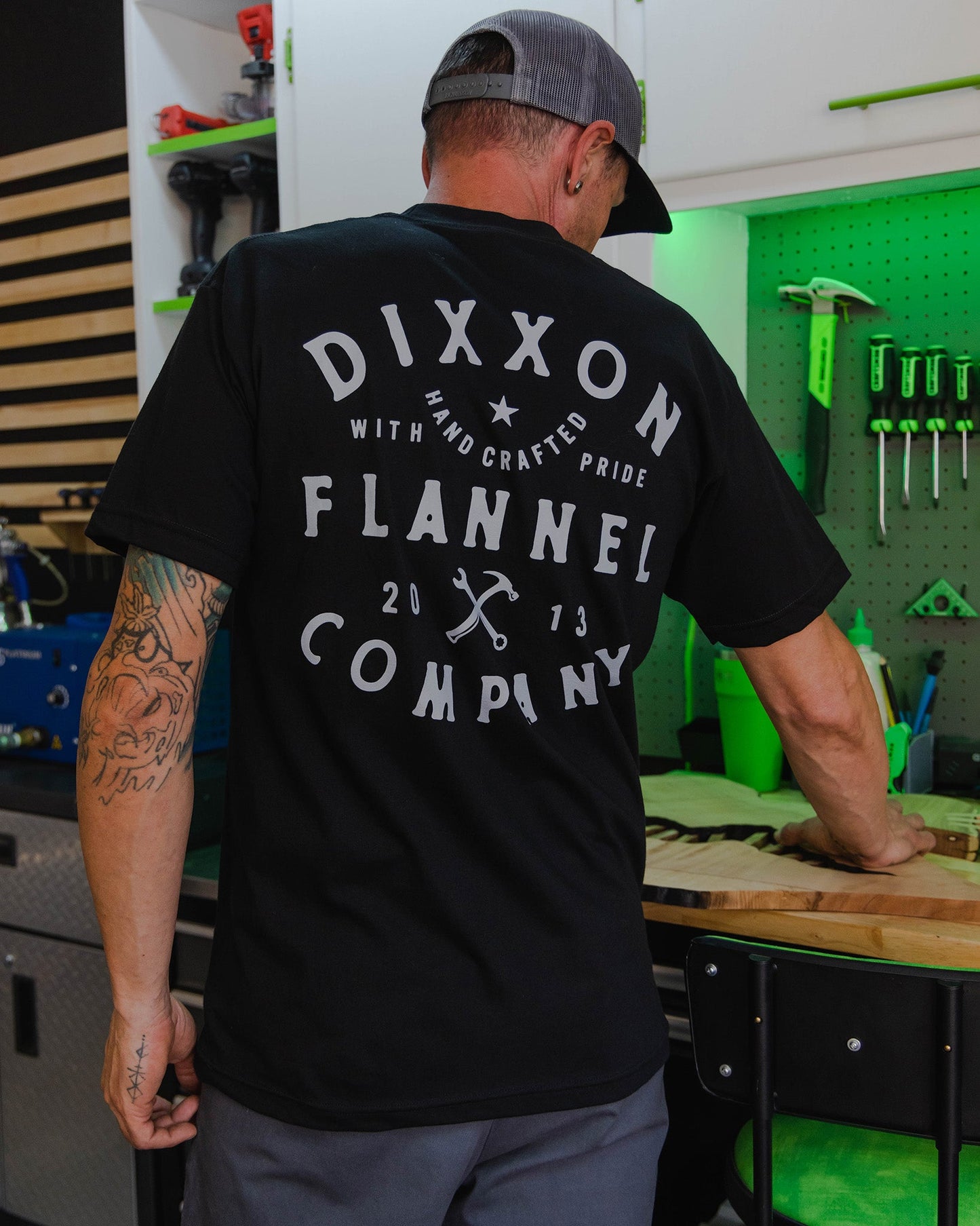 Gray Hand Crafted T-Shirt - Black
