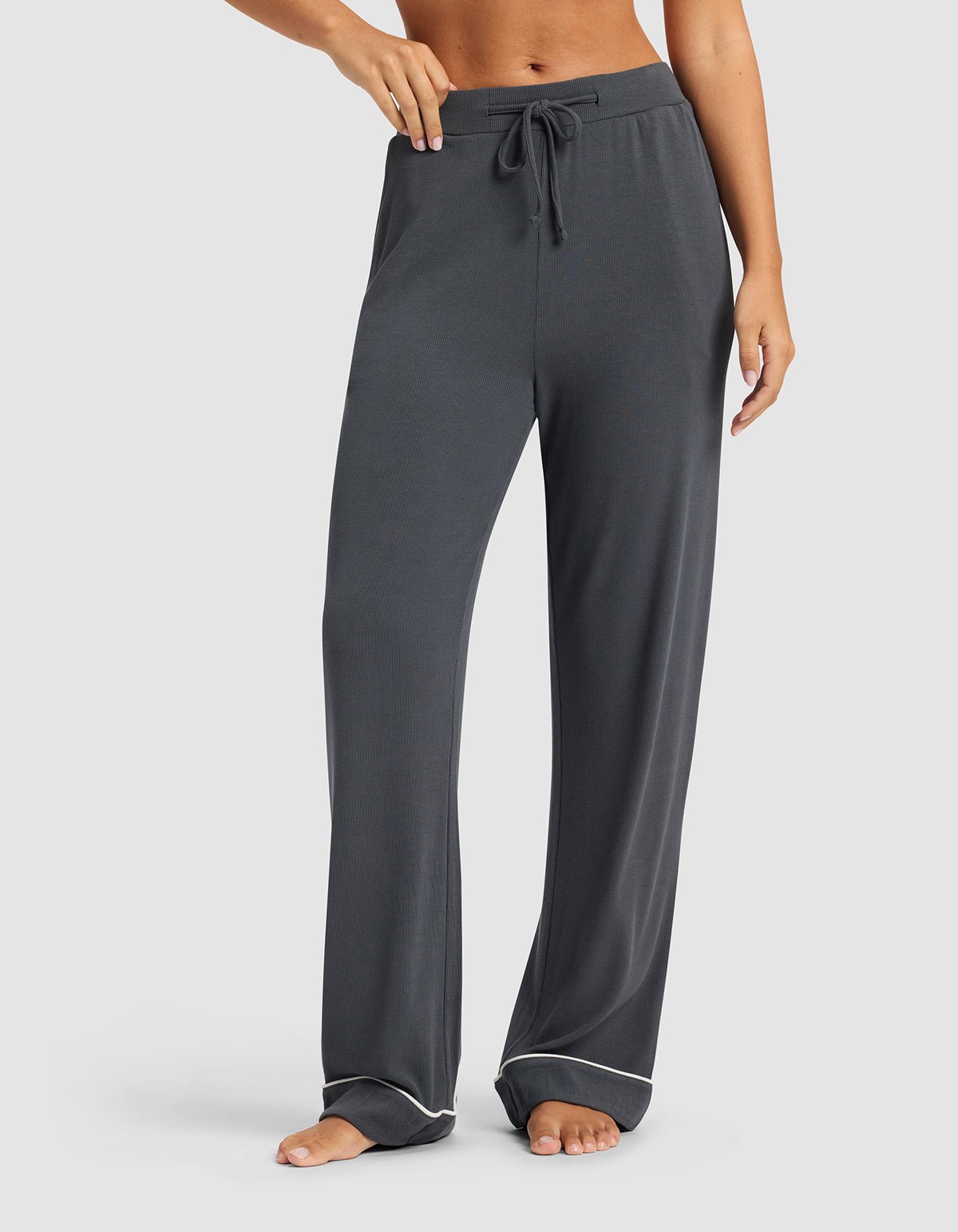 Women's Bamboo Rib-Knit Classic Long Sleeve Pajama Set