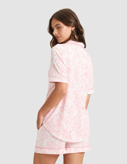 Women's Bamboo Stretch-Knit Short Sleeve Pajama Top