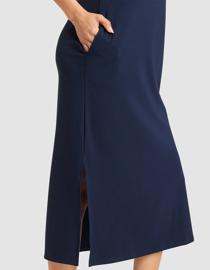 Women's Brushed Bamboo Sleeveless Midi Dress