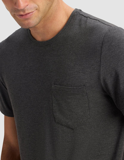 Men's Bamboo Stretch-Knit Short Sleeve Tee & Pant Pajama Set