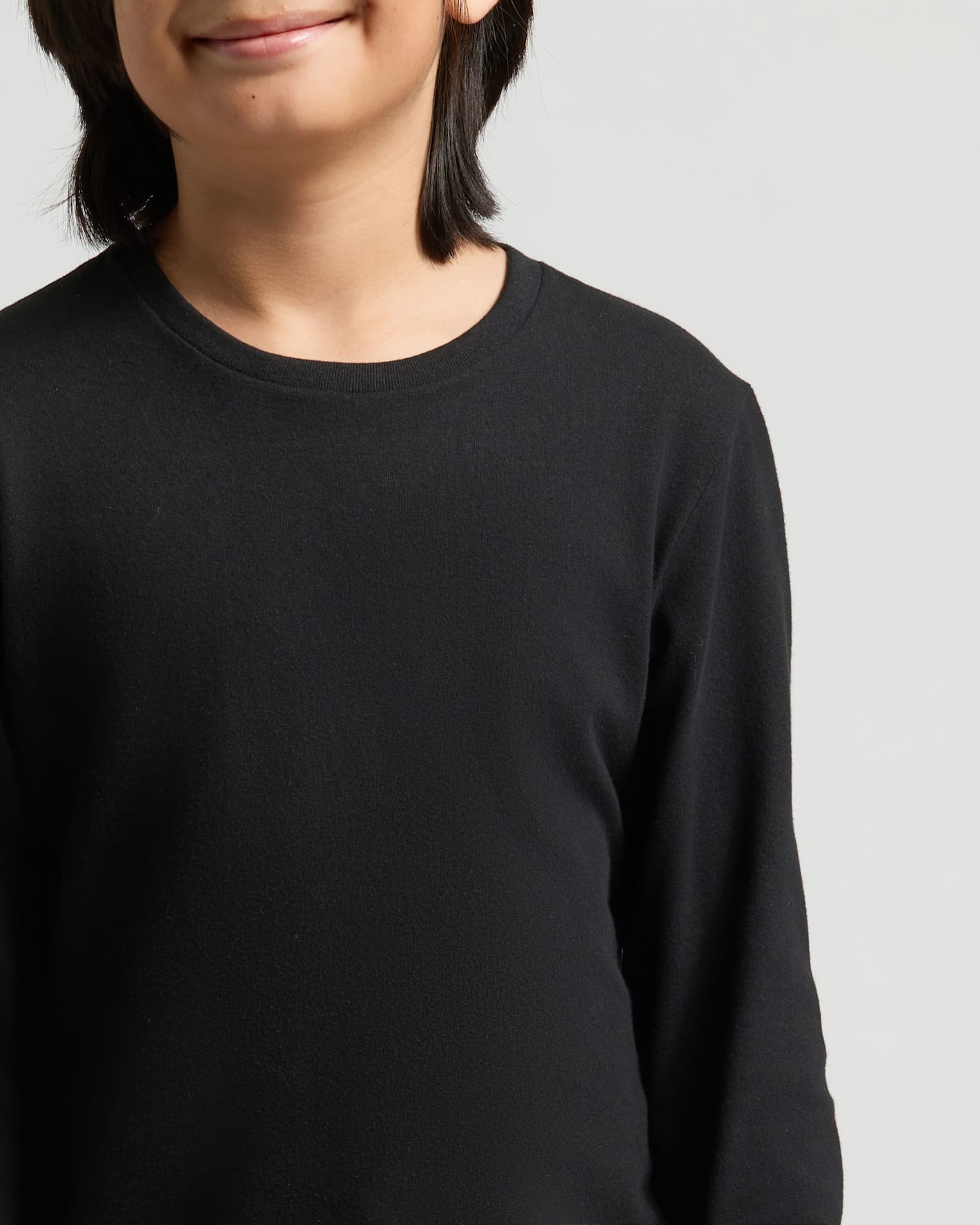 Boys' Classic Long Sleeve Curved Hem Crew Neck 6-Pack