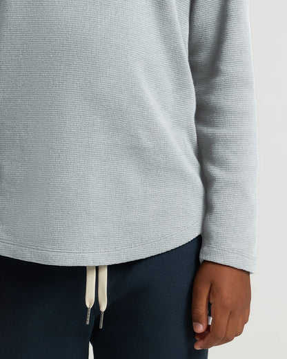 Boys Heather Gray Long Sleeve Waffle Henley