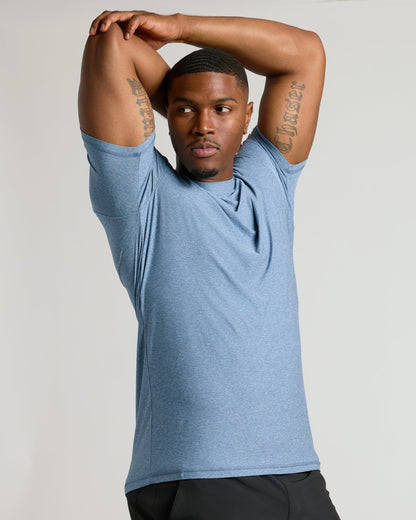 Heather Azul Tall Active Crew Neck 2.0