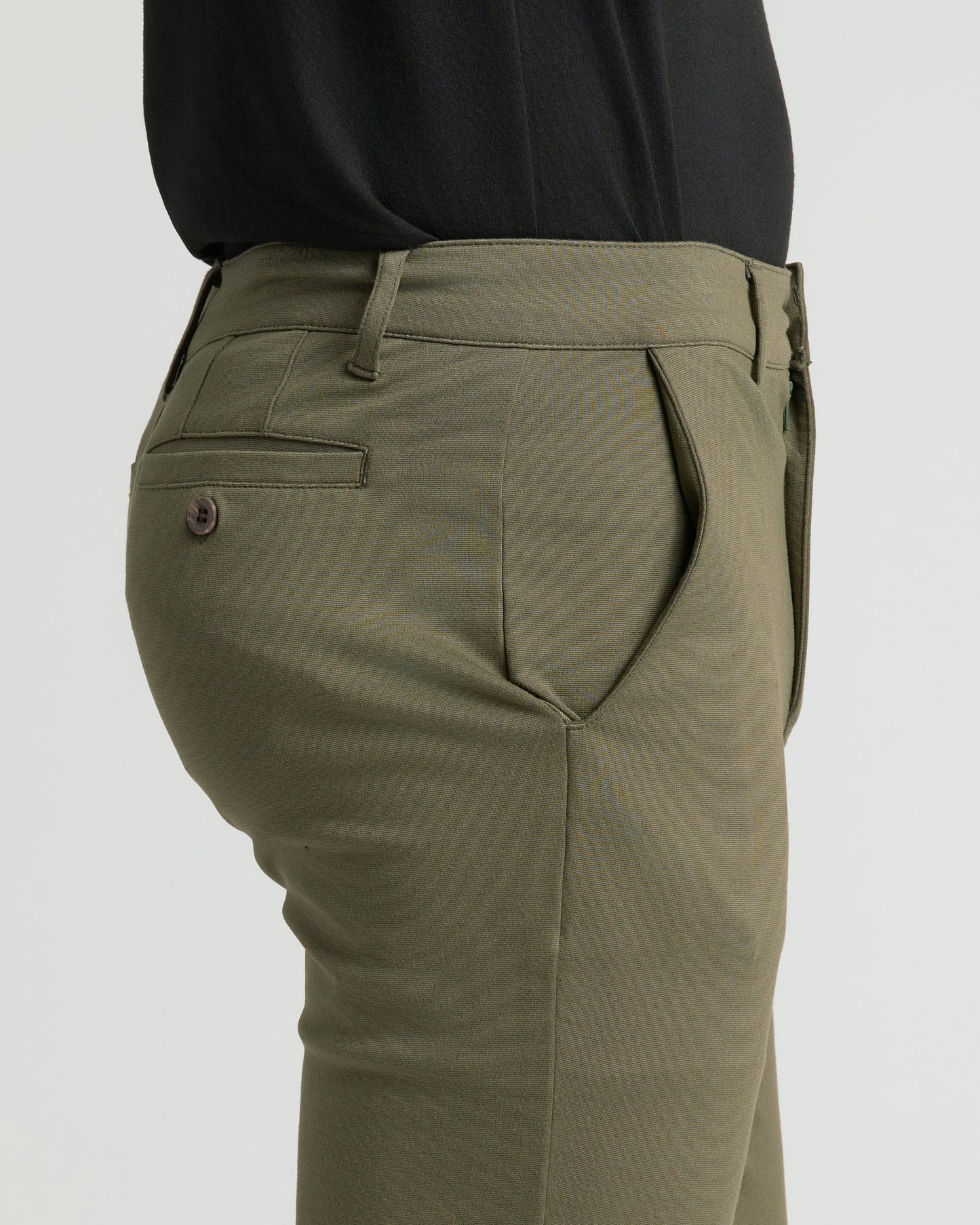 Military Green Slim Comfort Knit Chino Pant