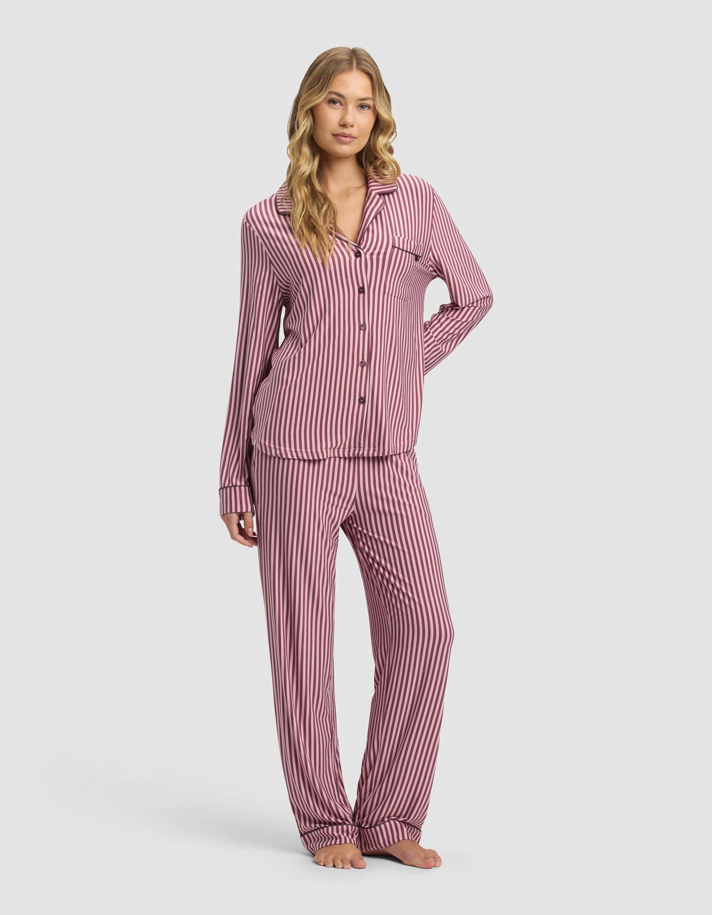 Women's Bamboo Stretch-Knit Long Sleeve Pajama Set - Last Chance