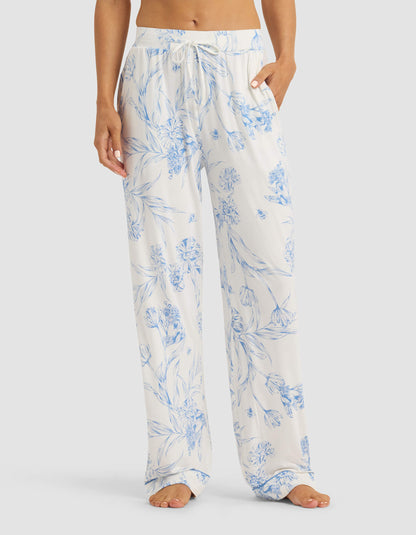Women's Bamboo Stretch-Knit Short Sleeve & Pant Pajama Set