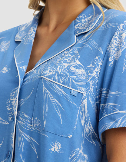Women's Bamboo Stretch-Knit Short Sleeve Pajama Set