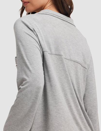 Women's Bamboo Stretch-Knit Long Sleeve Pajama Top TALL