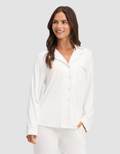 Women's Bamboo Stretch-Knit Long Sleeve Pajama Top