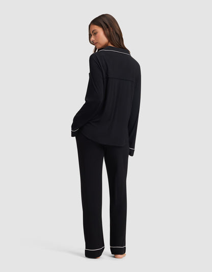 Women's Bamboo Stretch-Knit Long Sleeve Pajama Set