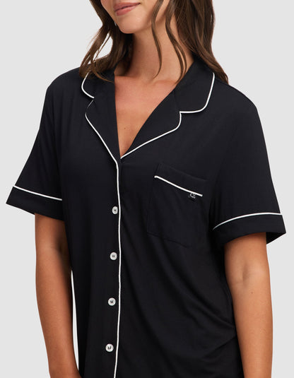 Women's Bamboo Stretch-Knit Short Sleeve & Pant Pajama Set