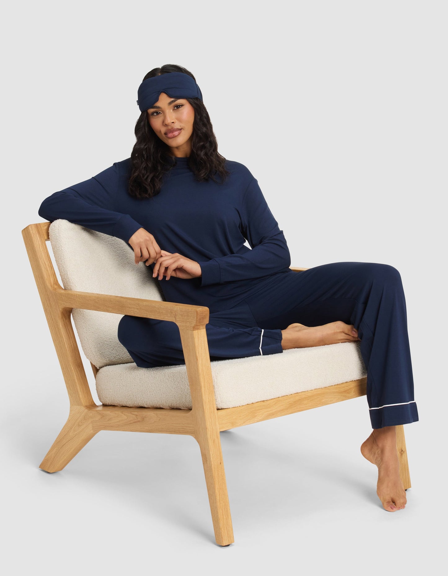 Women's Bamboo Stretch-Knit Long Sleeve Lounge Tee & Pant Set
