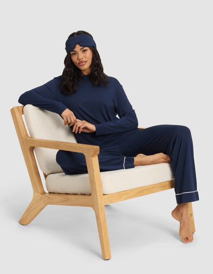 Women's Bamboo Stretch-Knit Long Sleeve Lounge Tee & Pant Set