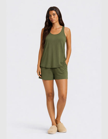 Women's Bamboo Stretch-Knit Tank & Short Set
