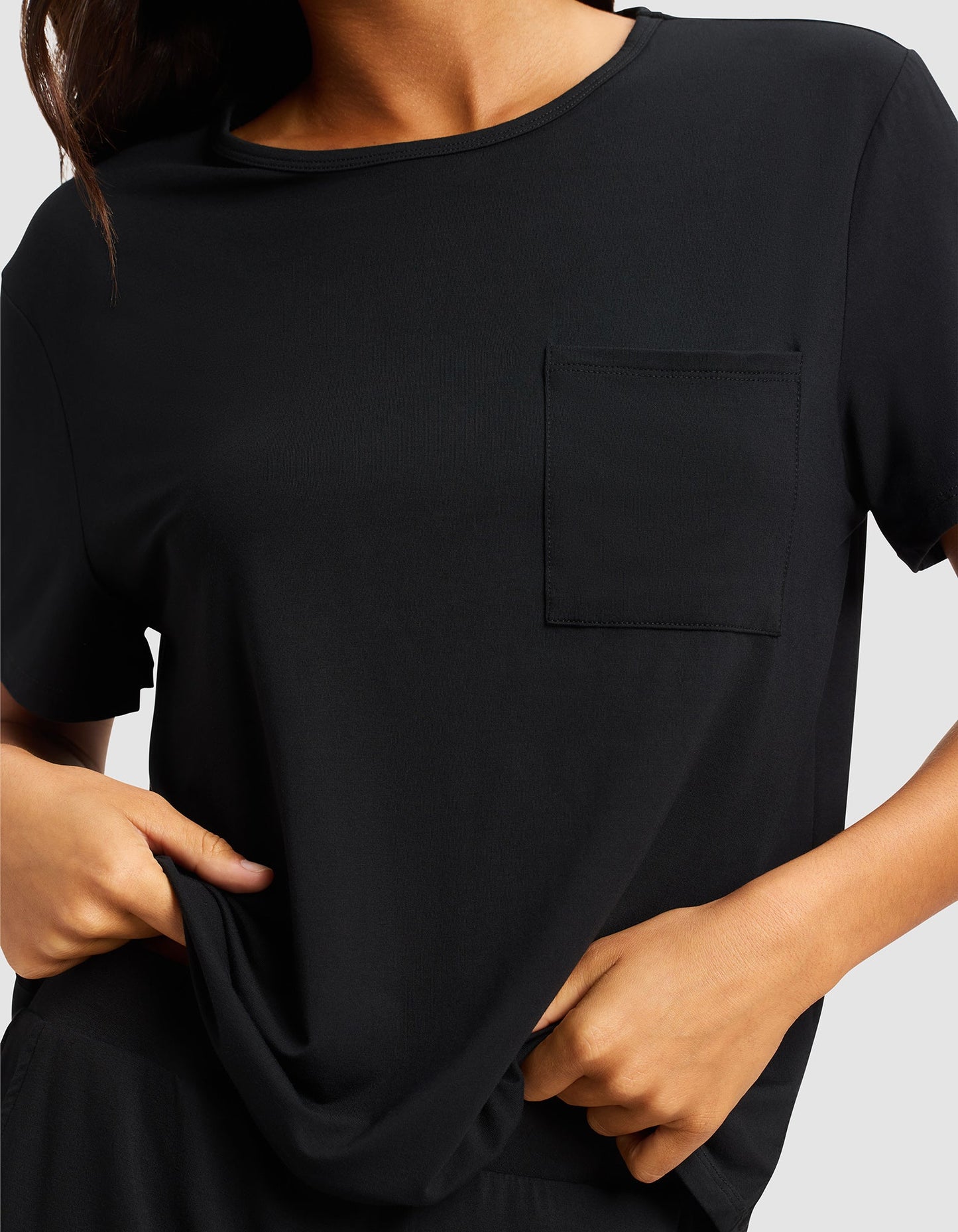 Women's Bamboo Stretch-Knit Lounge Tee & Shorts Set