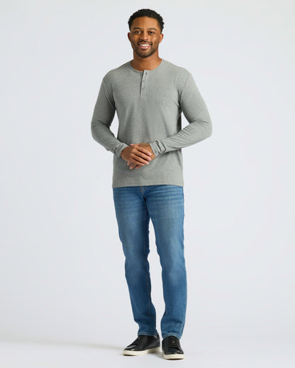 Heather Gray Classic Long Sleeve Henley