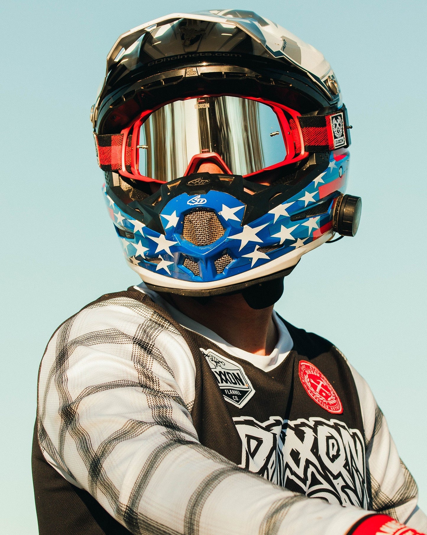Contender PRO MX Goggles - Red Plaid / Silver Mirror Lens