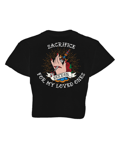 Women's Sacrifice Crop Top - Black